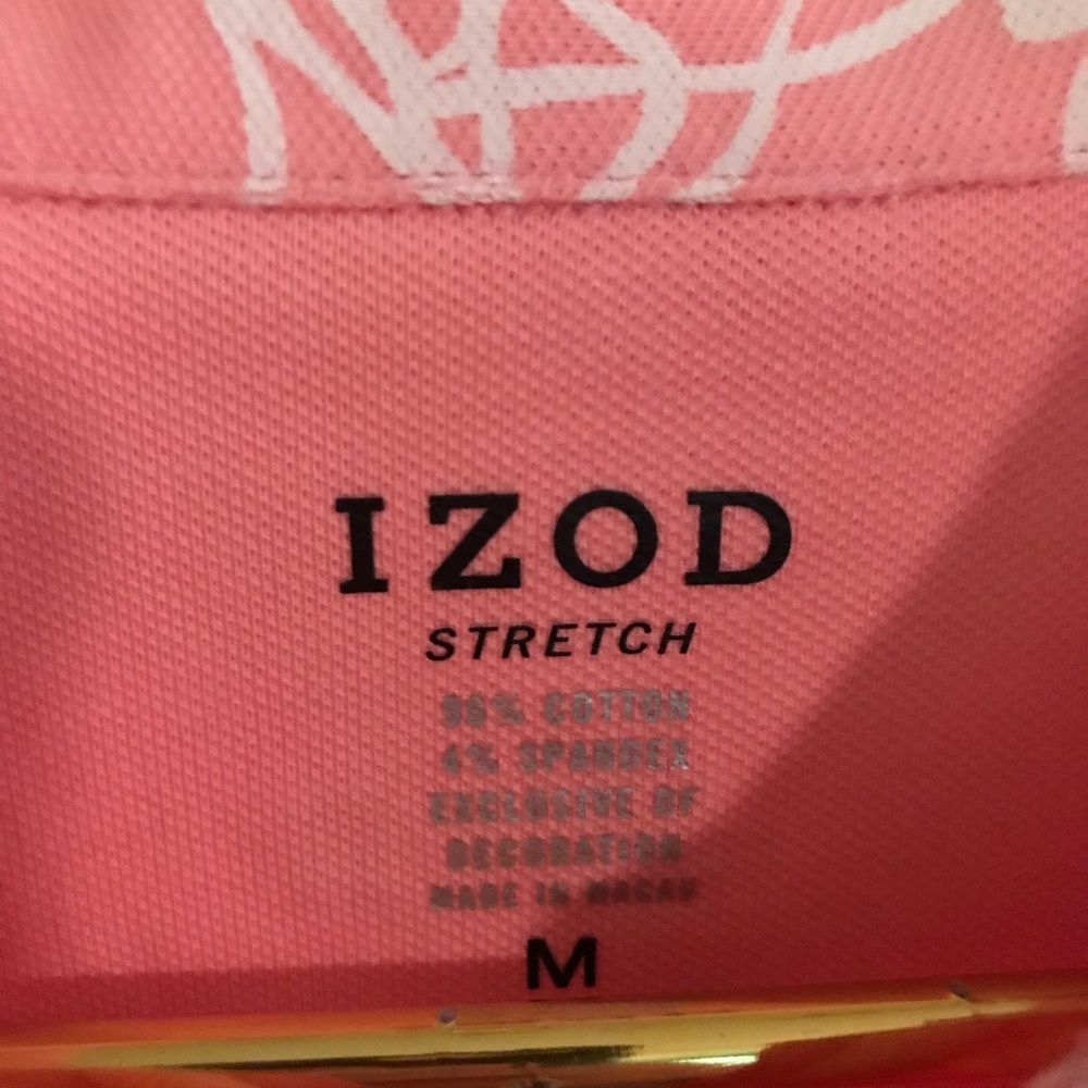Izod pink/White stretch golf shirt - Picture 4 of 4